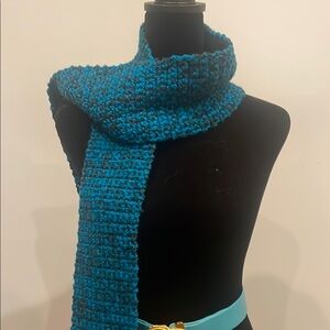 Blue and black Knit Scarf
